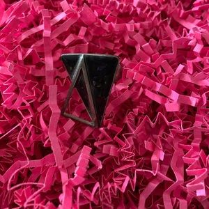 Black and sliver ring